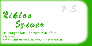 miklos sziver business card